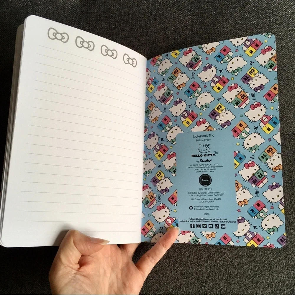 Hello Kitty “STAY CUTE” Notebook, Pink, 80 lined pages